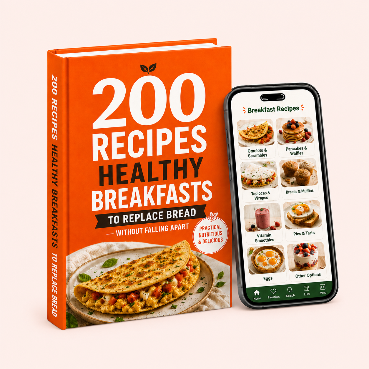 200 Healthy Bread-Free Breakfast Recipes eBook Mockup