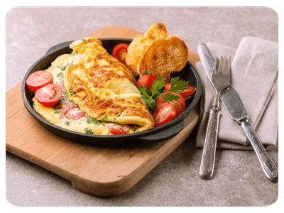Omelet with Salad and Toast